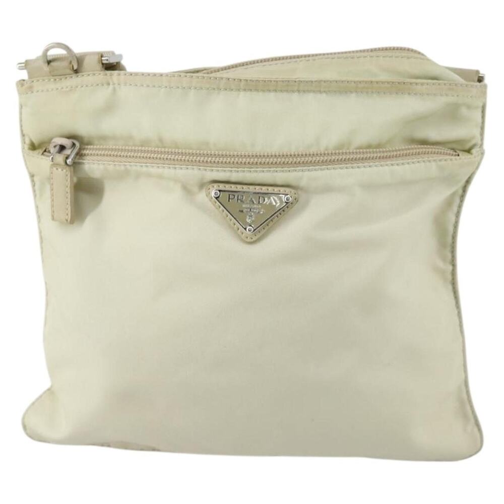 Prada Nylon Shoulder Bag Ivory White
